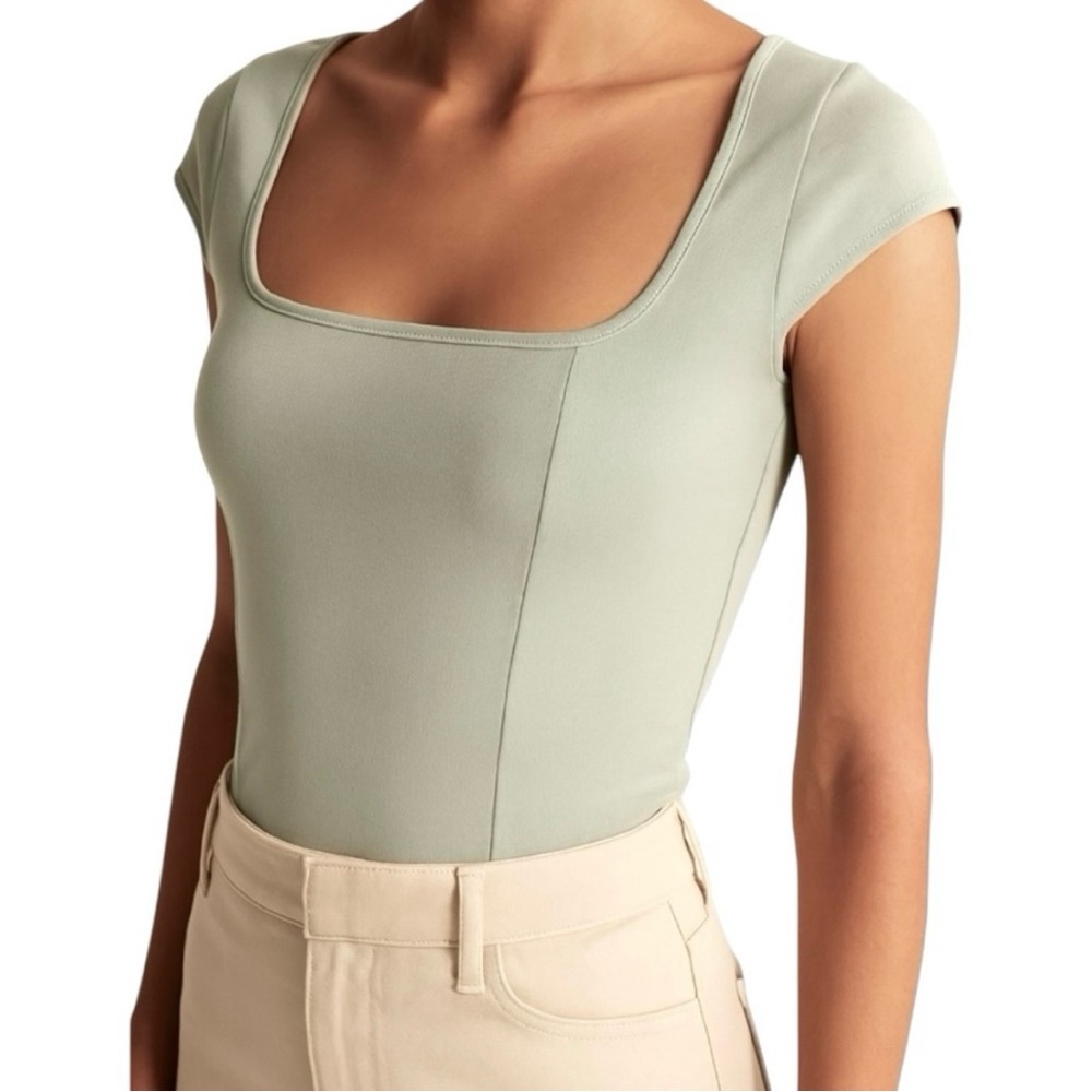 Abercrombie & Fitch green cap sleeve top - soft A&F collection